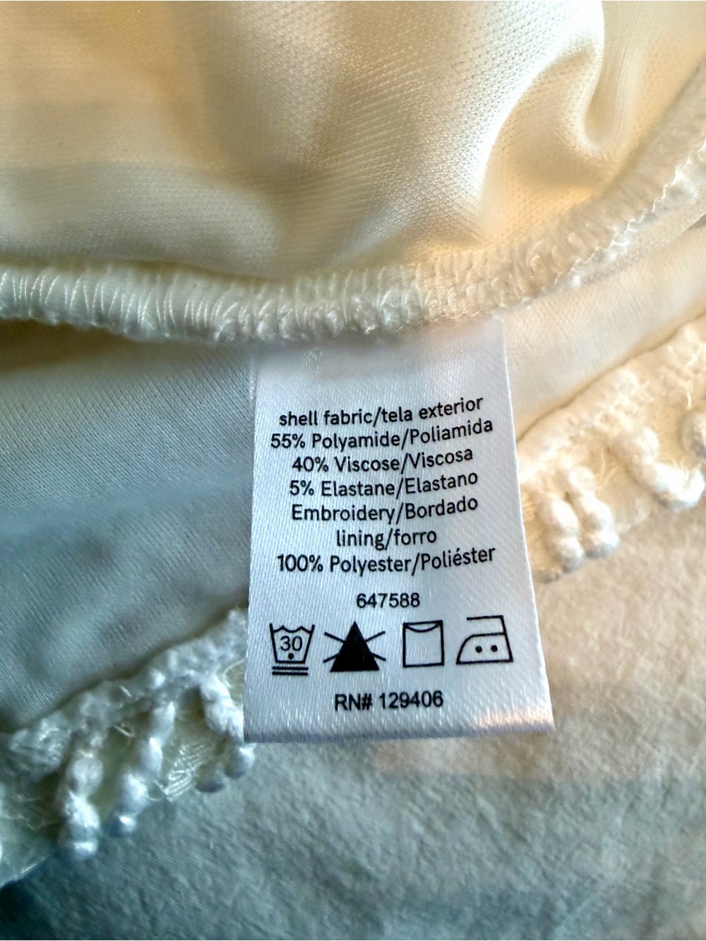 VENUS Cream Cap Sleeve Lace Top - Picture 8 of 9
